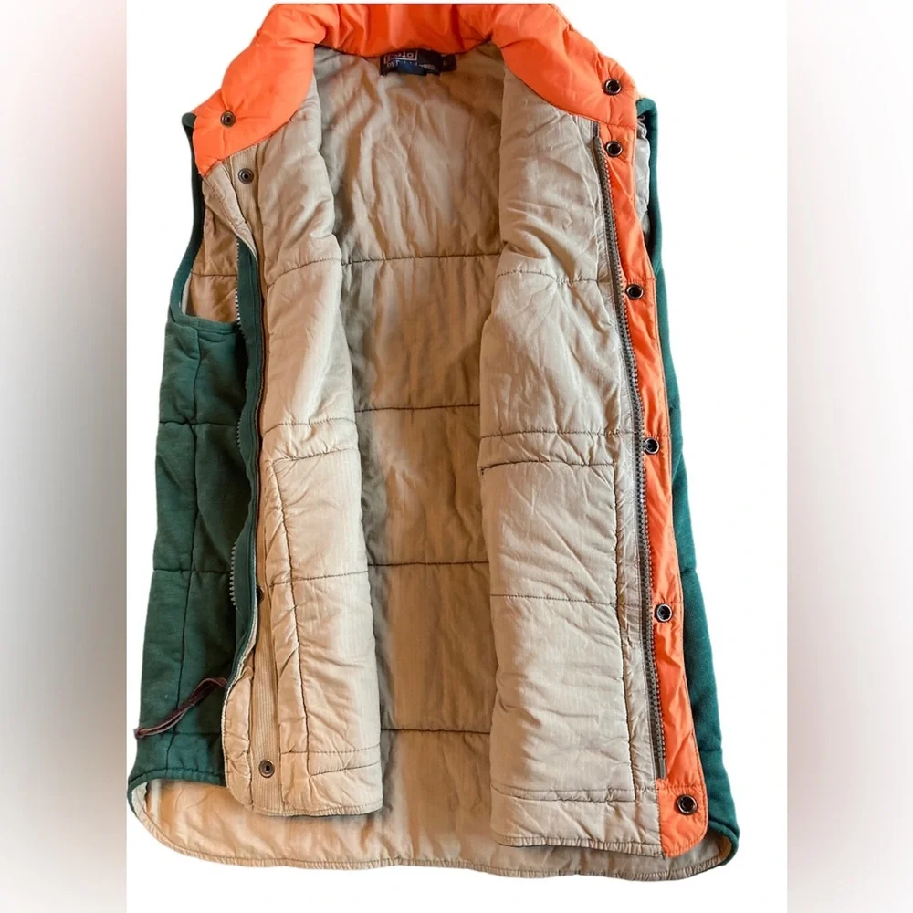 Polo by Ralph Lauren Men's Green and Orange Puffer Vest - Picture 3 of 8